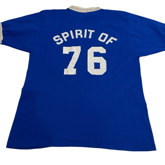 Russell Athletic Jersey Ringer Jersey T Mens Shirt Sz L VTG Viking Spirit of 76 - Picture 5 of 9